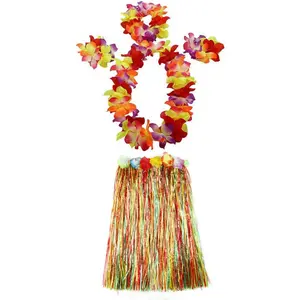 1 Set 60cm Adult Hula Grass Skirt Hawaiian Party Costume Luau Dance Skirts