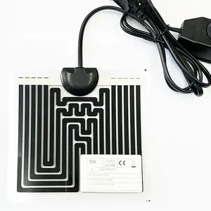 5W Reptile Heating Mat 5.9 Inch *5.5 Inch 110v Reptile Heat Pad with Temperature Adjustment Safe for Terrarium Turtle Tortoise Snakes Lizard Gecko Hermit Crab