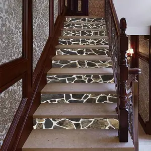Stair sticker, tile sticker, Peel and paste stair sticker vinyl strip sticker sticker sticker waterproof removable wall sticker 100cm * 18cm * 13pcs/1 set