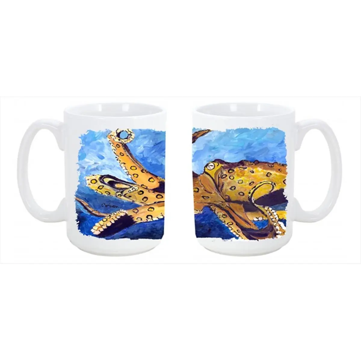 Octopus Dishwasher Safe Microwavable Ceramic Coffee Mug 15 oz.