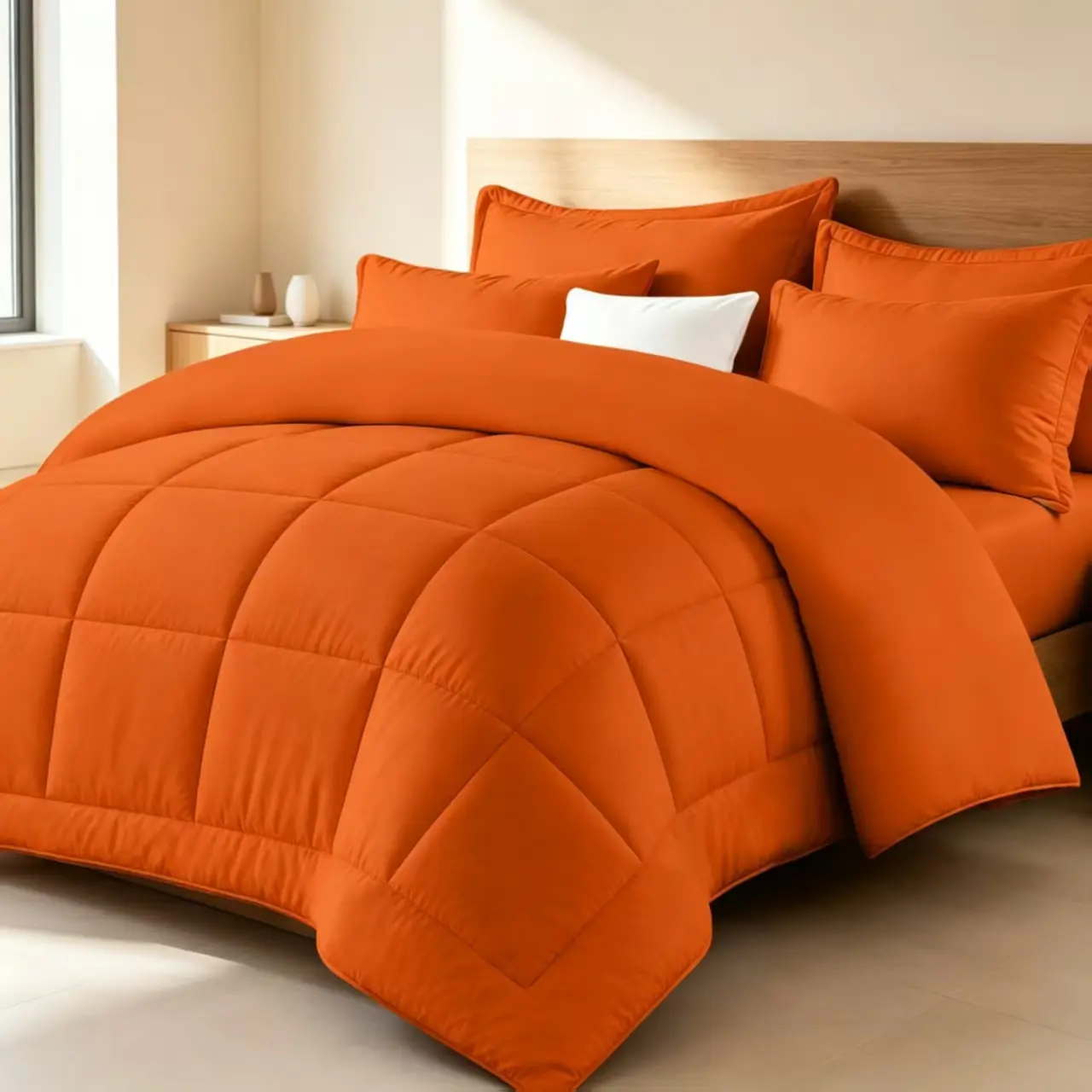 Reversible Soft Quilted Bedding Set - All-Season Breathable Comforter with Up Pillowcases for Bedroom Use,up pillow