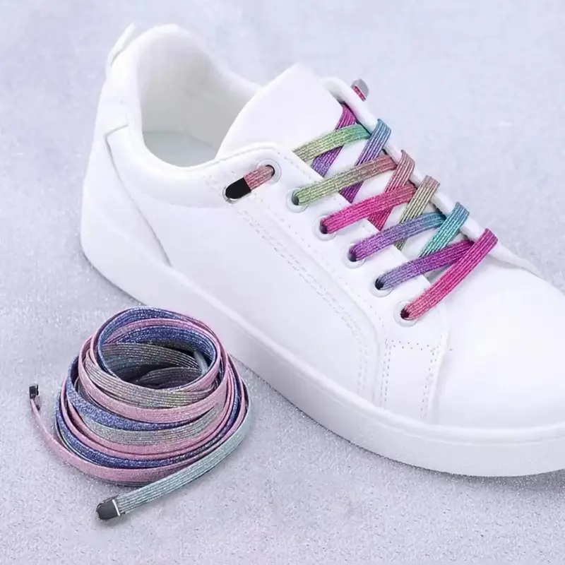1 Pair Simple Colorful No-tie Shoelaces, Casual Versatile Shoelaces, Fashion Shoes Accessories for Men & Women, Sports Shoelaces, Shoe Laces For Sneakers No Tie, Shoe Strings No Tie