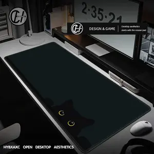 Kawaii Black Cat Cute Kitten Mouse Pad Large Cute Game Keyboard Mat XxL Computers Accessories Table Pads Girl Home Bedrooms Carpet Mats
