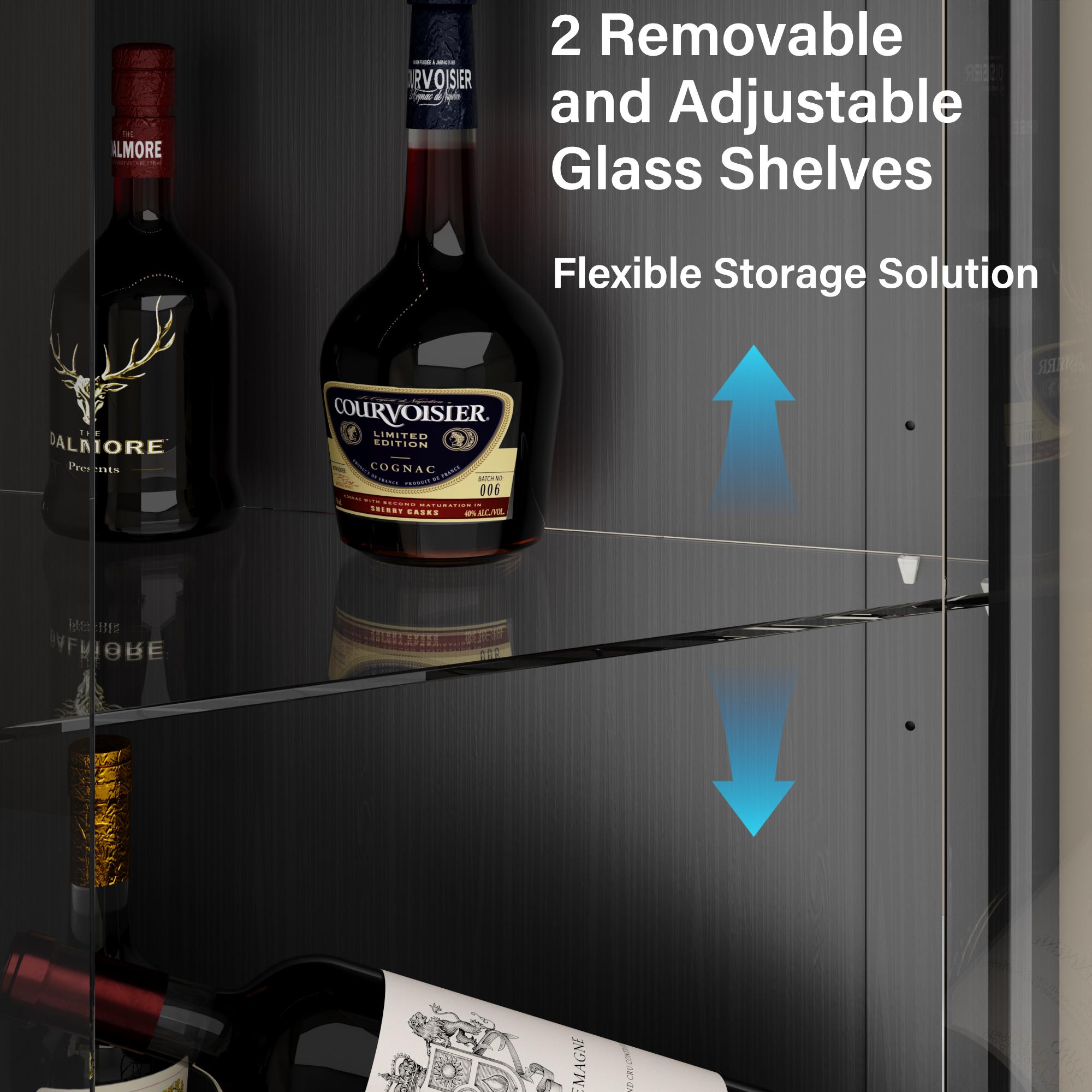 kepptory 71.8" Corner Display Cabinet with LED Lights, 6-Tier Tall Curio Cabinet with Adjustable Glass Shelves&Glass Door, Wine Cabinet for Living Room, Home Bar kepptory 71.8" Corner Display Cabinet with LED Lights, 6-Tier Tall Curio Cabinet with Adjustable Glass Shelves&Glass Door, Wine Cabinet for Living Room, Home Bar