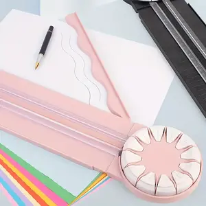 Paper Trimmer, 12 Styles Craft Paper Cutter Multi-Function Scrapbooking Tool for Cutting Paper Photos Scrapbook Postcard (Straight, Wave, Perforated and Creasing Lines)Craft cutter with Security blade Office Supplies Stationery