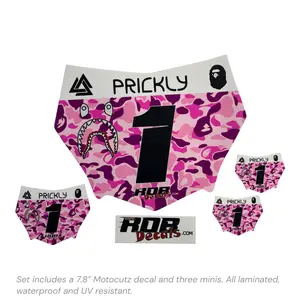 MotoCutz Style Number Plate Decal — Pink Designer Camo