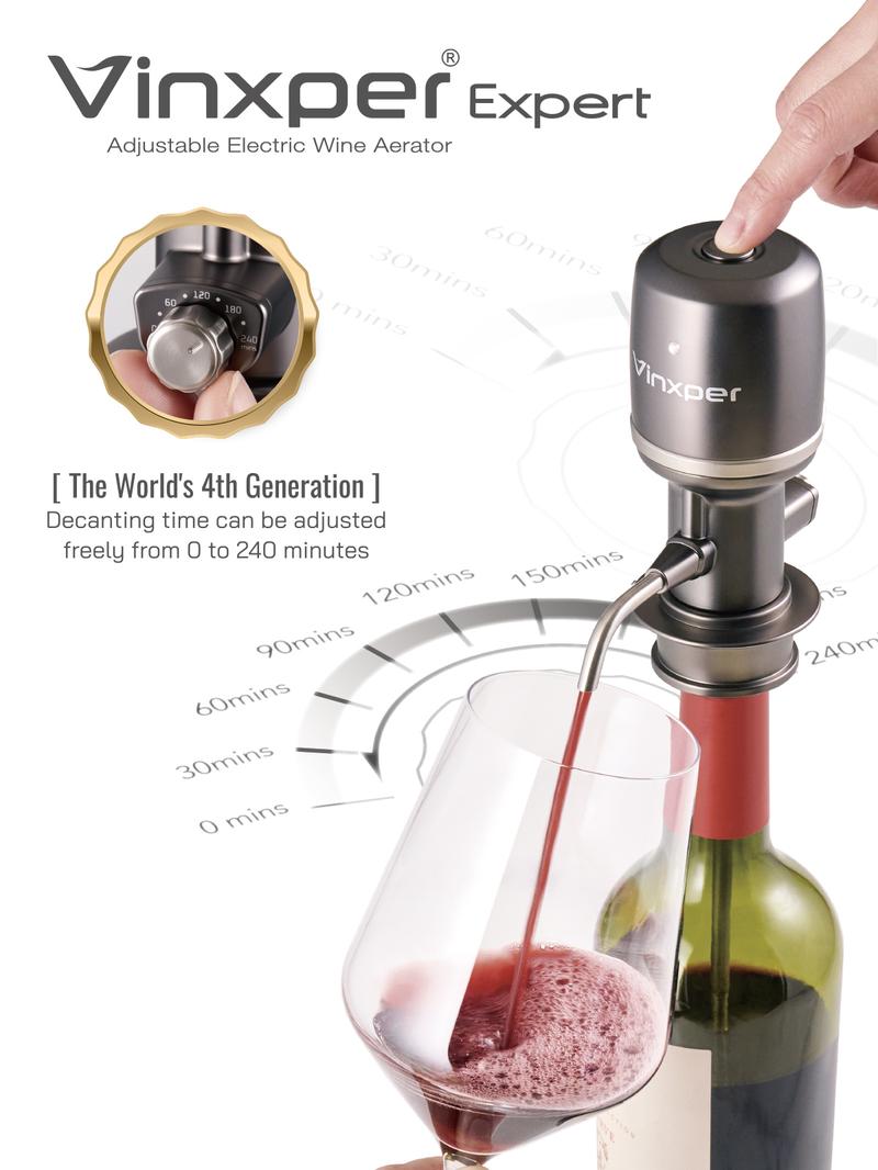 Vinxper Expert Adjustable Wine Aerator/Decanter for Instant Decanting on Demand - Suitable for All Kinds of Wines - Kitchen, Utensils