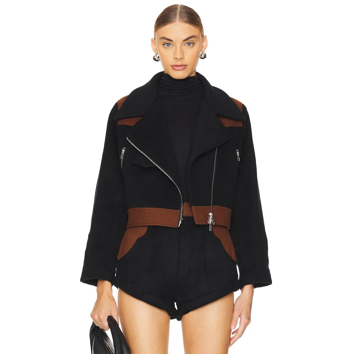 Understated Leather Love Story Jacket in Brown & Black