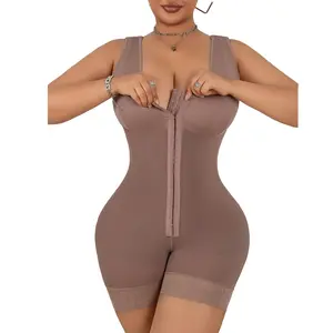 Women‘s Fajas Colombianas Shapewear Full Body Shaper Butt Lifter with Zipper Crotch Womenswear Comfort Womenswear Sexy Basic Compression Black Vneck Everyday Style Fit Colombian