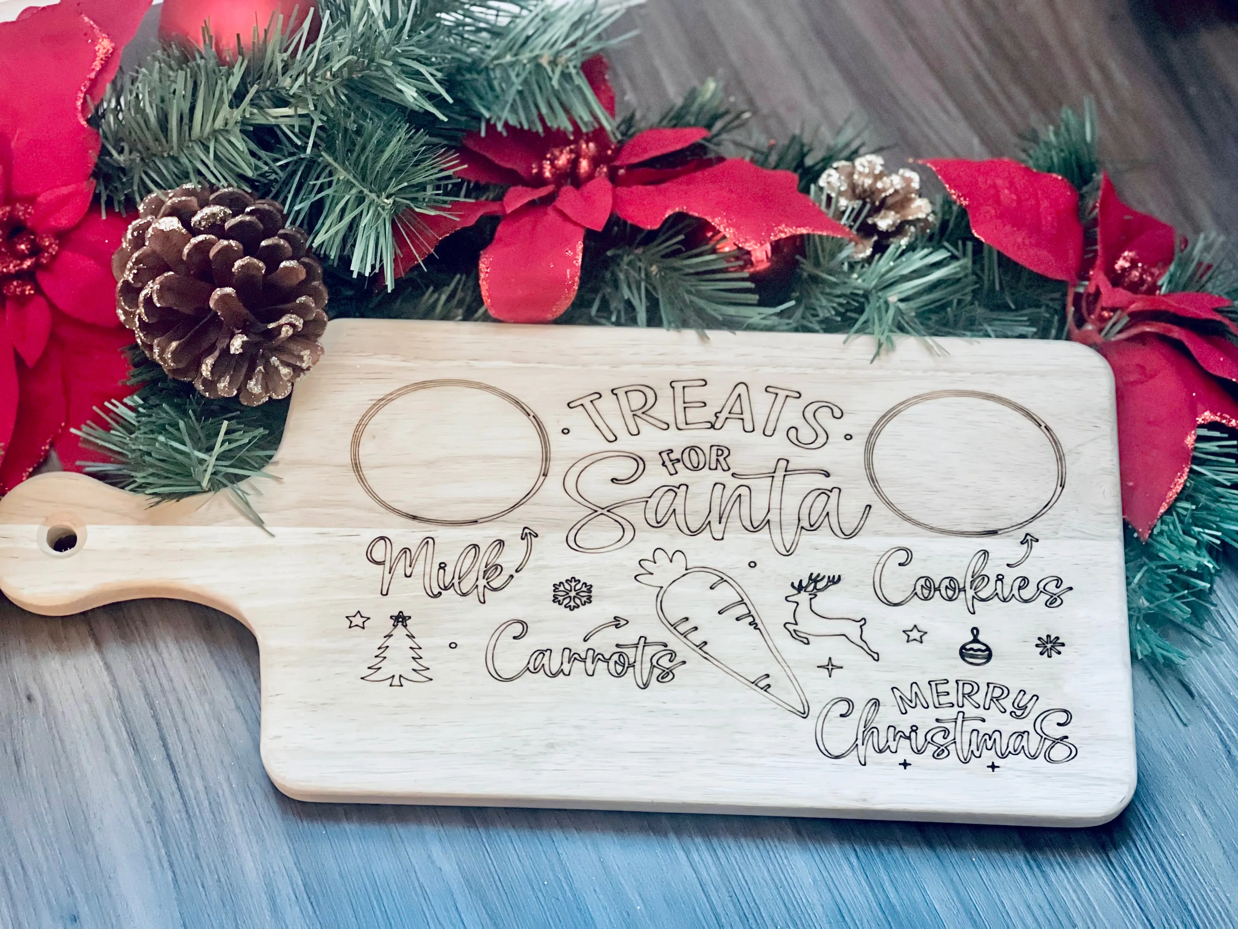 Santa Christmas Tray / Santa Snack Tray / Custom Santa Cookie Plate / Holiday Snack Trays / Christmas Decor / Kitchen Decor / Christmas Gift