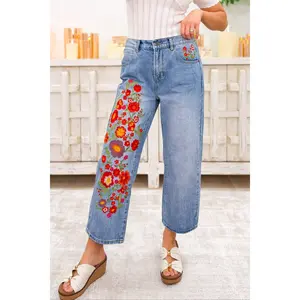Wildflower Floral Embroidered Jeans