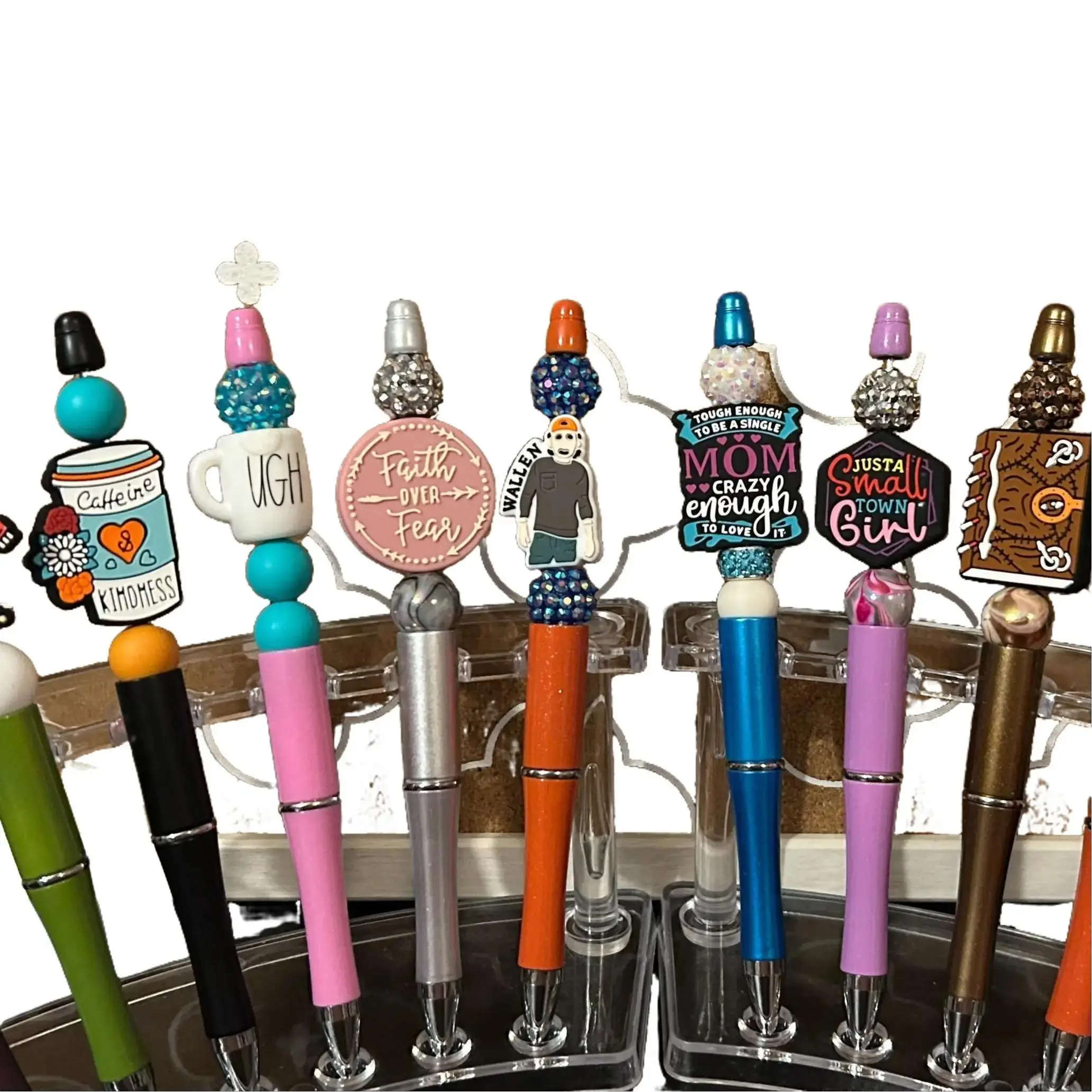 Hand Crafted Beaded Pens - Live Pick with Black Ink for Office Writing - New Condition with Unique Design