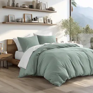 Hanna Dotted Weave Textured Comforter Set with Matching Shams for Year-Round Comfort