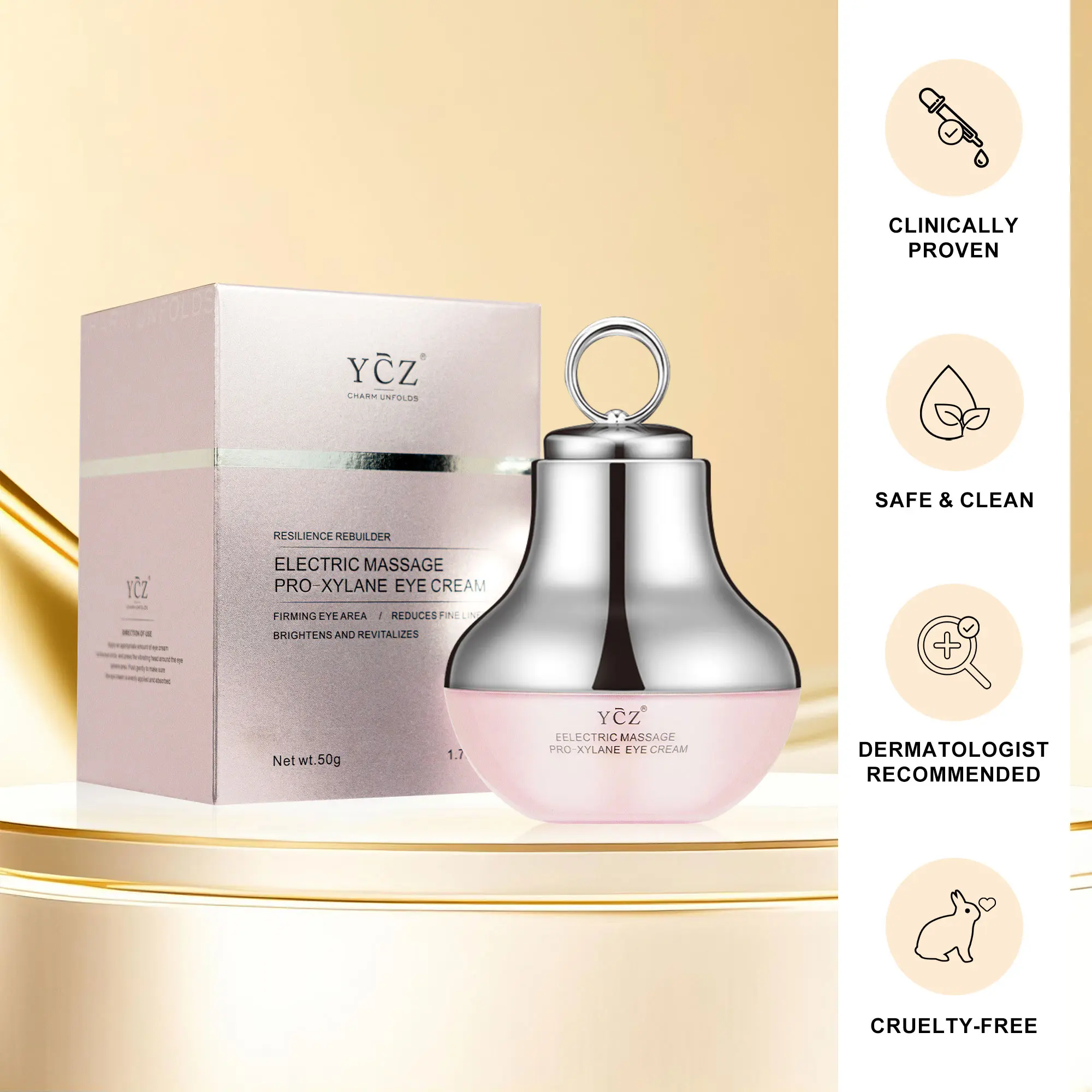 YCZ Electric Massage Eye Cream with Caffeine & Hyaluronic Acid YCZ Electric Massage Eye Cream with Caffeine & Hyaluronic Acid