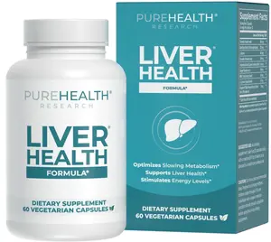 PUREHEALTH RESEARCH Liver Health – Liver Cleanse Detox & Repair Support Supplement- with Milk Thistle, Turmeric Powder, Dandelion, Artichoke, Beet Root, Ginger, L Cysteine HCL & More - 60 Capsules