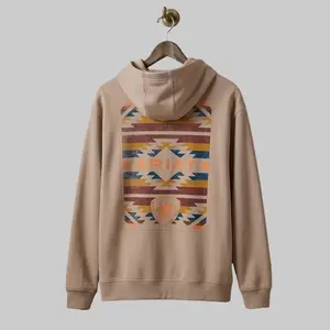Mens Casual Ariat Tapiz Zapoteco Hoodie - Western Aztec Pattern Pullover Sweatshirt, Premium Cowboy Menswear Streetwear Hoodie