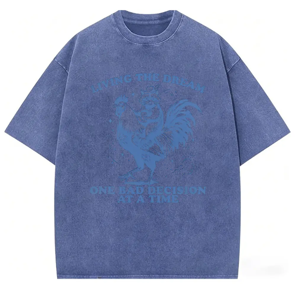 Washed T-shirt-Blue