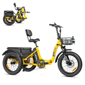 ADDMOTOR TRIKETAN M-330F Electric Tricycle for Adults, 750W  90Miles Folding Electric Trike, E-Trike for Seniors, 20Ah 48V UL2271 Removable Battery, 20'' Step-Thru 3 Wheel Electric Bicycle, Rear Differential, Front & Rear Baskets