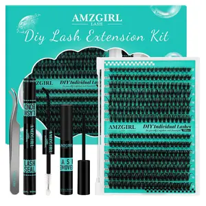Lash Extension Kit 280Pcs,60D 80D Individual Lashes Clusters Kit,Lash Bond And Seal,Lash Remover For Eyelashes Extensions,Lash Applicator Tool For False Eyelash Cluster Kit At Home(D-Mix8-16mmKit)