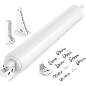 Automatic Storm Door Closer, Pneumatic Screen Door Closer with Adjustable Closing Speed, Safety Hold Open Window Closure for Storm Door, White