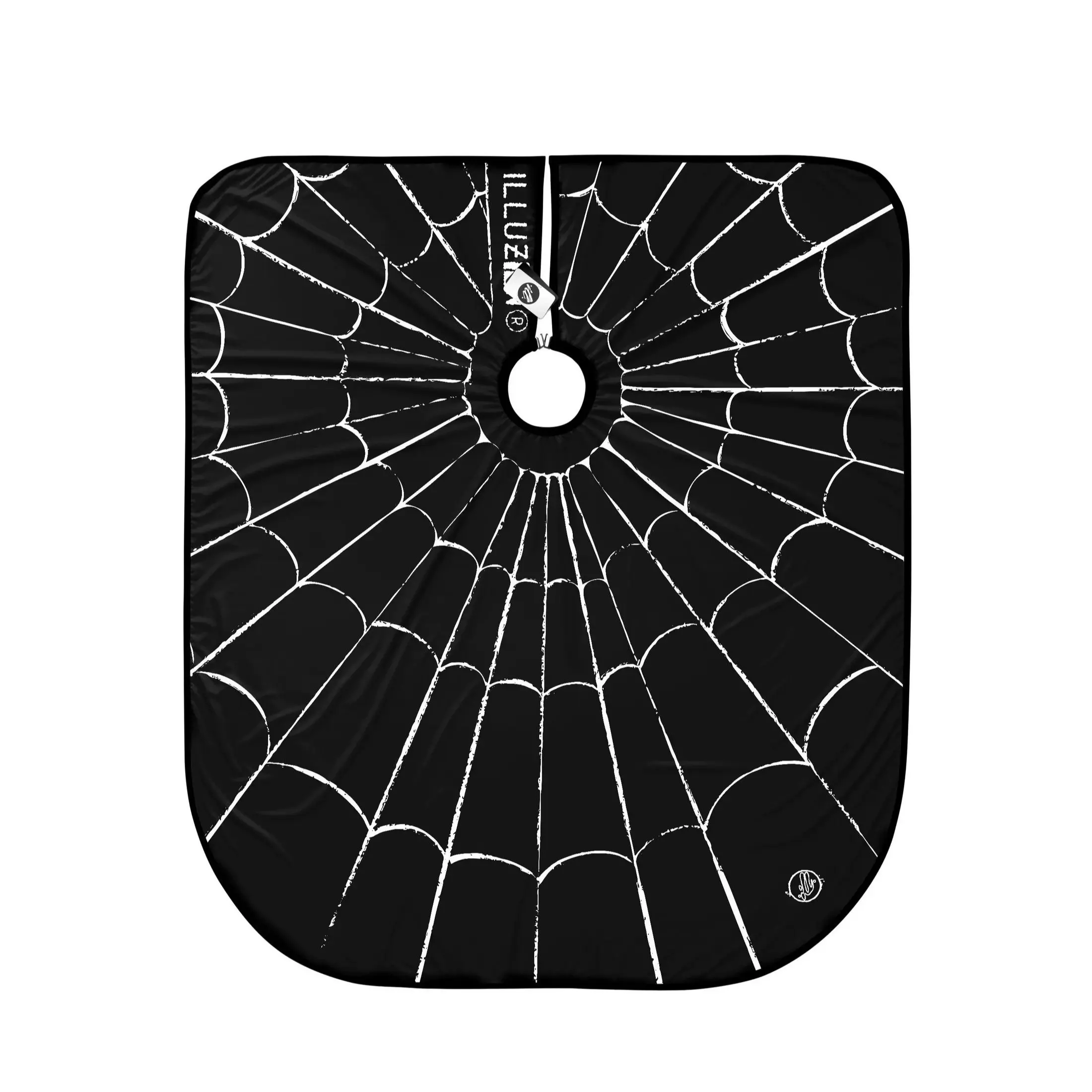 Black Spider Web Hair Cutting Cape | Halloween Barber Cape | Waterproof Salon Styling Cover | Lightweight Hairdressing Apron for Men & Women
