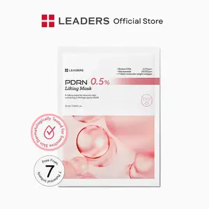 [LEADERS Official] PDRN 0.5% Lifting Mask – Firming & Anti-Aging Sheet Masks to Improve Skin Elasticity, Lift & Smooth Sagging Skin, Boost Radiance & Hydrate – Vegan Bamboo Sheet for All Skin Types, 10 x 25ml