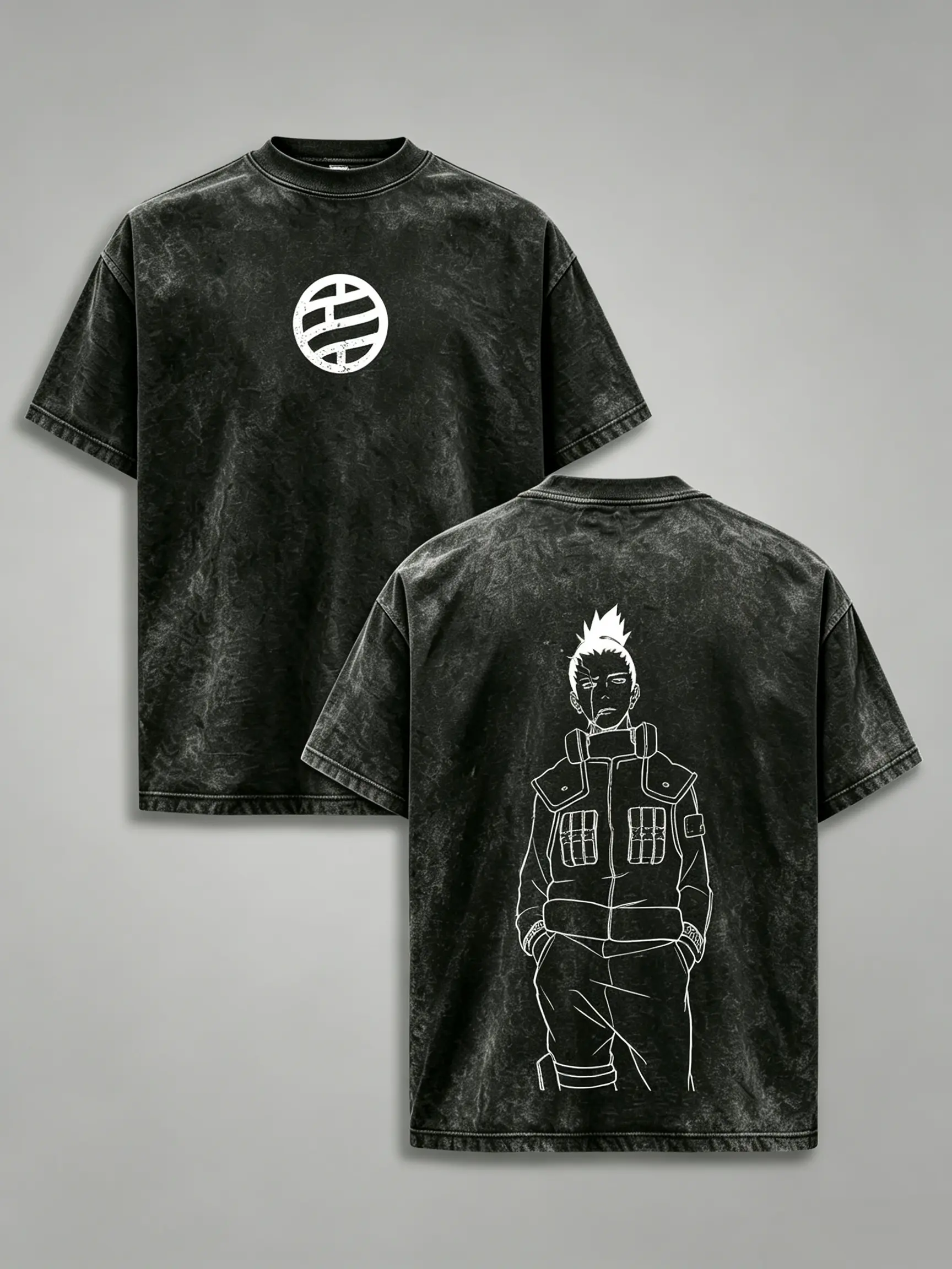 Shikamaru Nara - Naruto Anime Double Printed Vintage Washed Tee Unisex Oversize Anime Manga Washed Heavyweight Cotton T-shirt, Gift For Anime Fan, Anime Lover good graphic tees