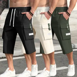 Men's Tooling Shorts - Loose Version, Casual Cropped Pants with Multiple Utility Pockets - Non-Stretch Fabric for Daily, Office, Outdoor Activities - Casual Dress - Easy Care Design, Sturdy Structure, Functional Pockets, Perfect for Everyday Wear