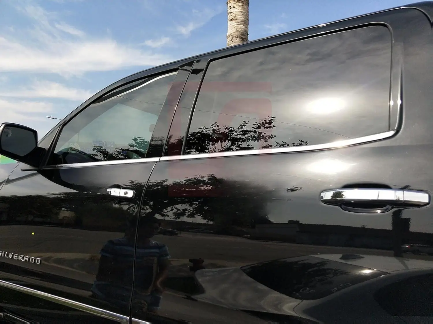Sizver Polished Stainless Steel Window Sills Trims For 2014-2018 Chevy Silverado 1500 Crew 4DR GMC Sierra 1500/2500HD/3500HD