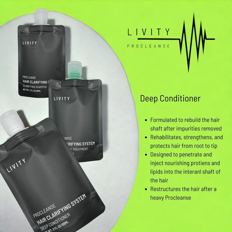 Livity Procleanse Hair Clarification System - Clarifying Shampoo, Aloe Cleanse Treatment, Deep Conditioner Cleansing - Haircare Detox - Macujo Method Replacement -