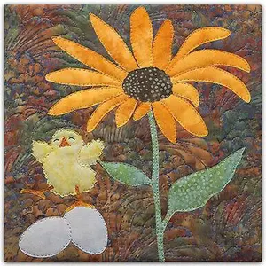 Truly McKenna  All Cooped Up, ACU04 Hello World 8"x8 Fabric Art Print Panel