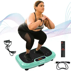 HOTWAVE Vibration Plate Exercise Machine 450 LBS Capacity 60Hz High Frequency 120 Speed Levels Resistance Bands for Home Gym Summervibes