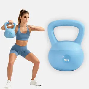 Soft Anti-Collision Kettlebell Weights 10 15 20 LB, Non-Scratch Fitness Kettle Bell for Women Indoor Full Body Exercise