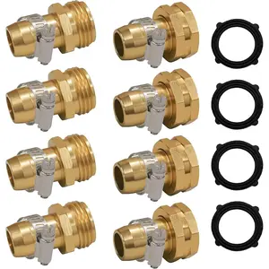 Garden Hose Repair Connector with Clamps, Fit for 3/4" or 5/8" Garden Hose Fitting, 4 Set