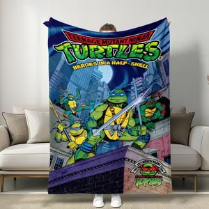Anime Ninja Turtles Blanket Super Soft Flannel Blanket, an Ideal Gift For Children and Enthusiasts on Special Occasions. Perfect For Use at Home, Office, Outdoors and Parties