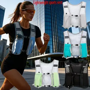 Lightweight Breathable Trail Running Vest Bag, Waist Pack Chest Bag Combo, Phone Pocket, Large Main Compartment, Hand-Free Design, Gym Hiking Cycling Travel
