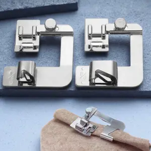 Quick Hemming Foot for Home Sewing Machine, Multi-Size Anti-Rust Alloy Hemmer Tool, No Adjustment Needed for Thin/Thick Fabrics, 13mm 19mm 25mm Sewing Edge Hem Foot Attachment.