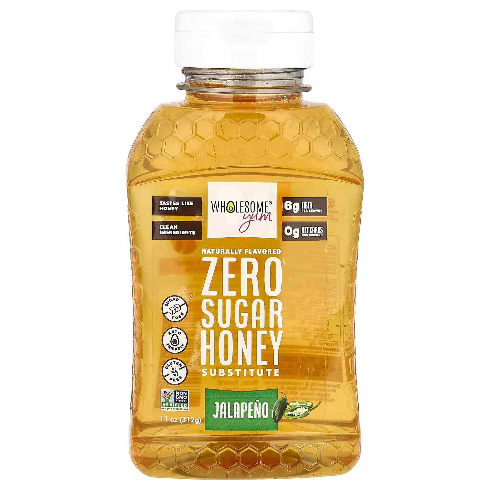 Wholesome Yum Zero Sugar Honey Substitute, Jalapeno, 11 oz (312 g)