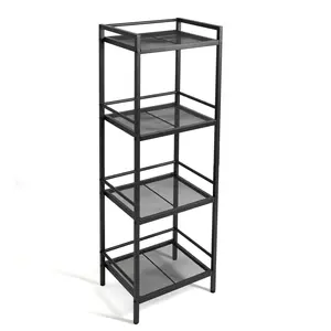 Garvee 4 Tier Bathroom Shelf Freestanding, Ladder Shelf for Storage, Space-Saving Bathroom Storage Shelves, Multifunctional Storage Rack for Living Room Bedroom Kitchen Office White