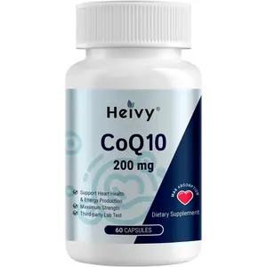 Heivy Coenzyme Q10, 99% Purity CoQ10 200mg, CO Q 10 Supplement Support Heart Health, Antioxidants & Energy Supplements, Made in USA, 60 Vegan Capsules