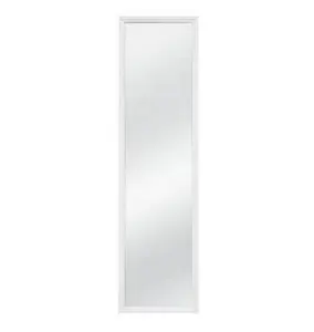 White Over the Door Mirror 13 x 49 - High-Quality Mirror with Durable Design and Easy Mounting Capability