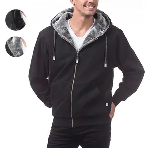 Pro Club Men's Heavyweight Pile Full Zip Fleece Hoodie Jacket with Fur Lined Winter Coat