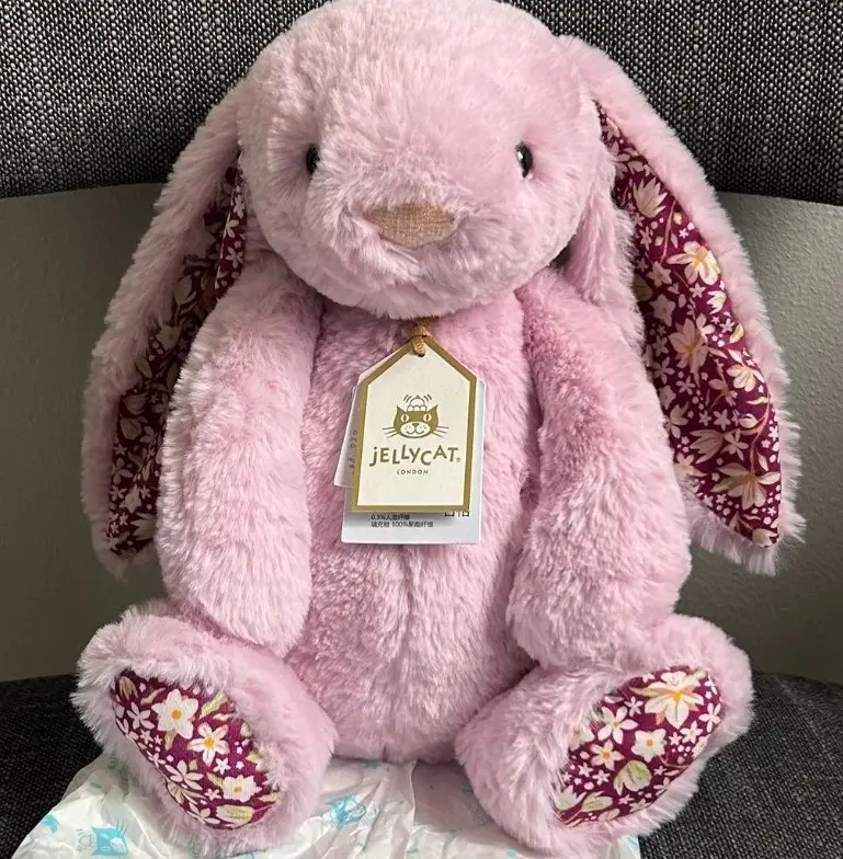 Jellycat Thistlepopp Blossom Luxe Bunny – Ultra Soft Plush Bunny Stuffed Animal, Luxury Rabbit Plush, Cute Nursery Decor, Baby Shower Gift & Jellycat Collector Gift, Keychains