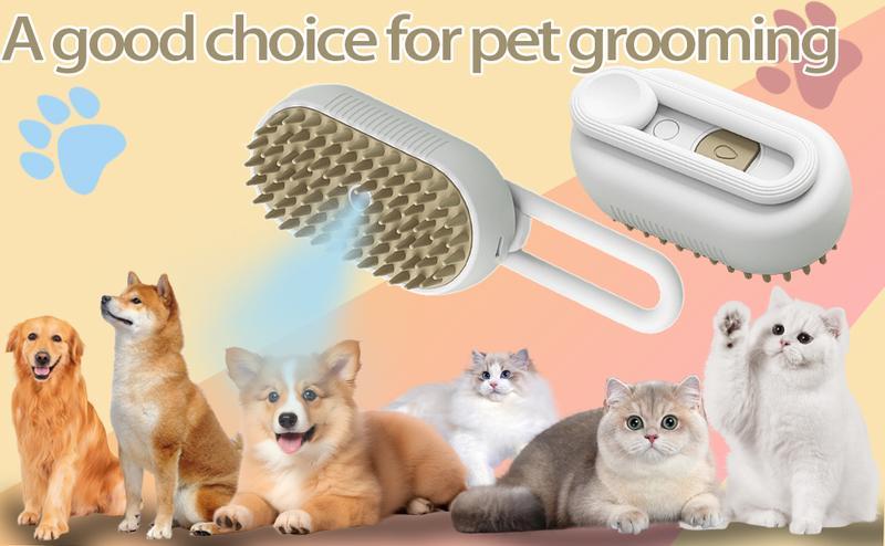 Pet Steam Brush,Cat & Dog Hair Remover, Adjustable Pet Hair Remover,Pet Steamy Mist,Steam Pet Brush for Pet Hair 4-IN-1 Steamy Cat Brush Grooming Comb for Dogs Steam Brush for Cats Remove Flying Fur Steam Advanced Pet Hair Removal Comb pet pal brush