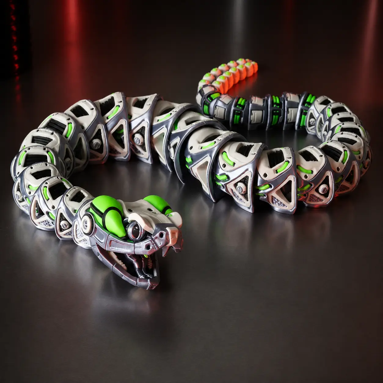 RoboRattler Robot Rattlesnake – 26-Inch Articulated 3D Printed Movable Figure and Desk Decor