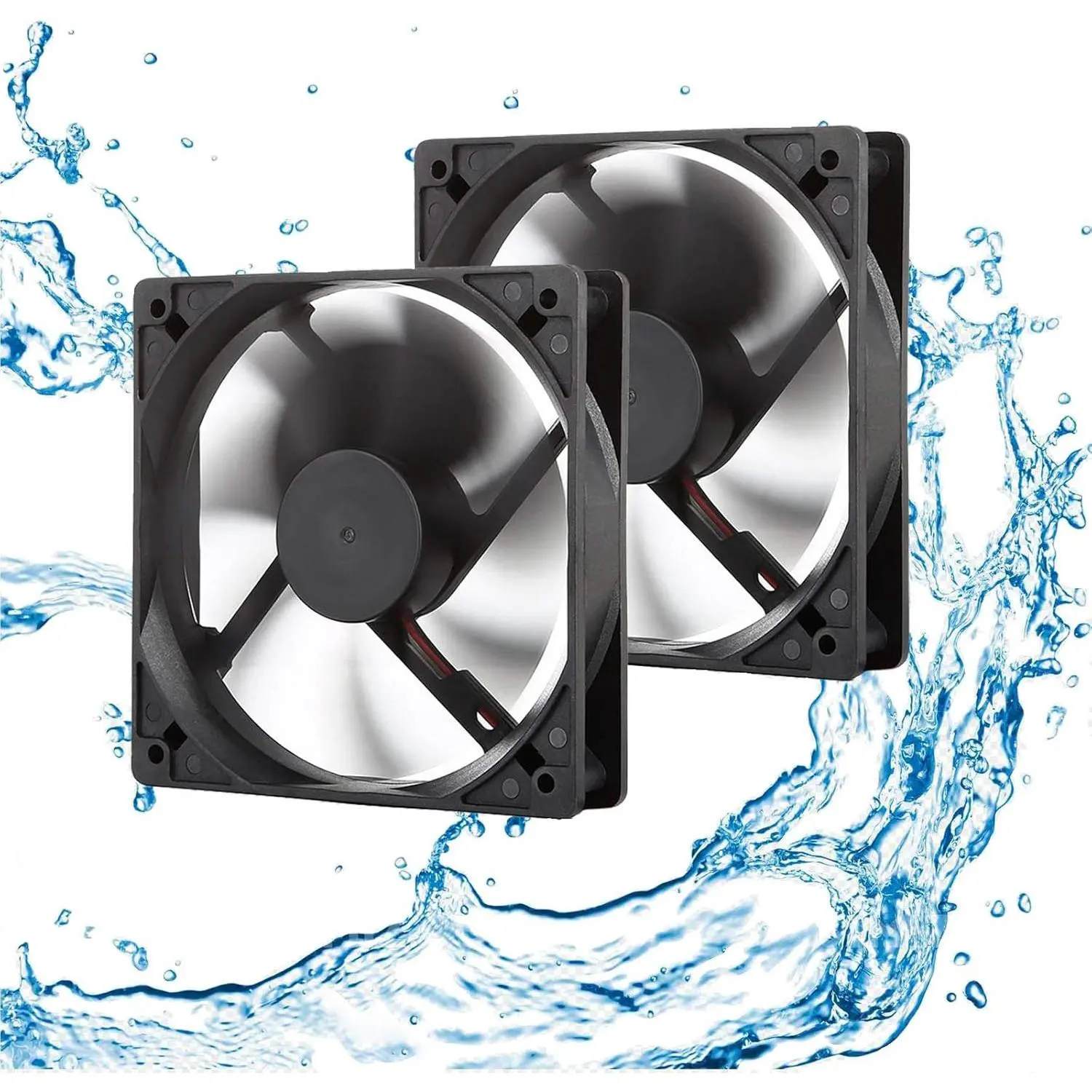 2-Pack 12V High-Speed DC Cooling & Exhaust Fans, 120mm, 3000 RPM, 88 CFM, IP44 Dust-Proof, Durable Hydraulic Bearing, Ultra-Low Noise, Easy 2-Wire 3-Pin Installation for RV Refrigerators, Campers (Home Improvement, Greenhouses), Ip44 Rated