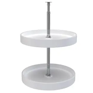 Rev-A-Shelf 18 Inch Lazy Susan Full Circle Polymer 2-Shelf, White, 6012-18-11-52