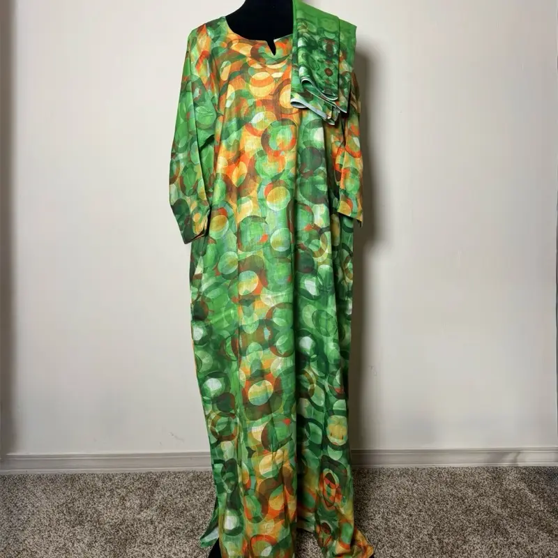 Women's summer Dress with long sleeves Paisley Pattern Elegant Perfect for summer muslim Womenswear