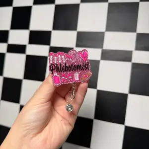 Phlebotomist Badge Reel - Cute & Stylish Design for Healthcare Workers Teachers Office Staff - Secure Access & Personality Addition