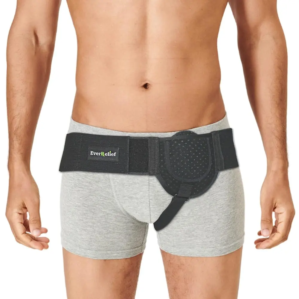 EverRelief Adjustable Inguinal Hernia Belt for Men - Supports Groin Strain, Left or Right Side, Ideal Pre/Post Surgery Relief, Discreet & Comfortable